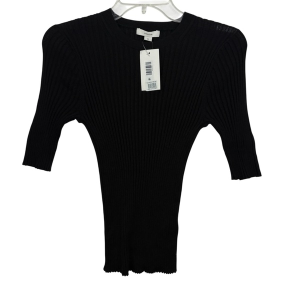 VINCE $325 Italian Wool-Blend Snap Elbow-Sleeve Top S - Picture 2 of 8